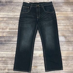 Wranglers Dark Wash Husky 16 Relaxed Straight Leg Jeans NWT Adjustable Waist